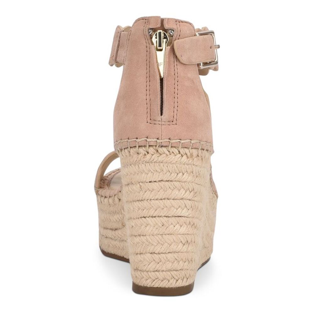 MARC FISHER Womens Beige 1-1/2" Platform Calita Wedge Shoes 9.5 M - Picture 2 of 4